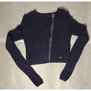 Abercrombie kids girls- large Navy blue sweater with azimetric closure